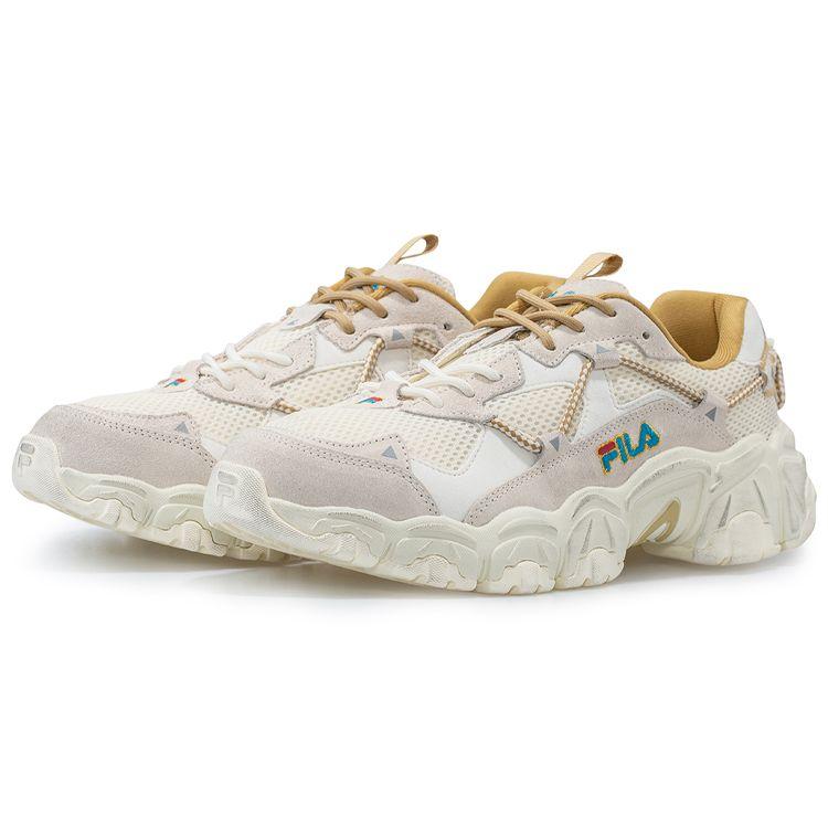 Fila Fusion Fabric Fluid Sports Low-Top Lifestyle Shoes Men Sneakers White Gray Brown T12M031117FPA