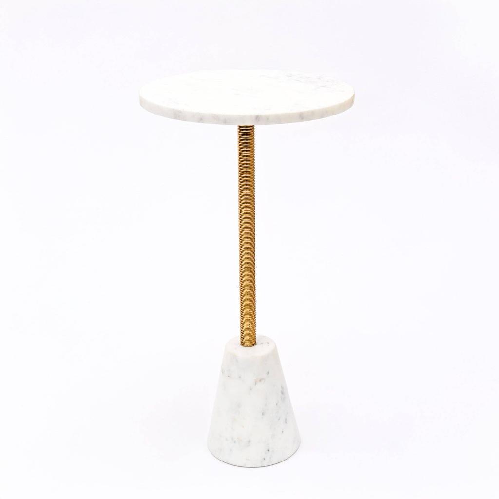 Marble Drink Table with Cone Marble Base