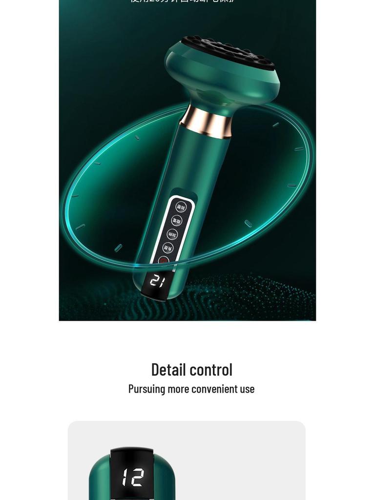 Smart Jade Gua Sha and Electric Vacuum Cupping Massager with Negative Pressure Suction for Meridian Unblocking