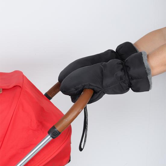 Infant Stroller Gloves Anti-Freeze Warm Muffs Plush Lined Hand Muffs Waterproof Stroller Mittens for Handlebars Cold Weather Winter Stroller