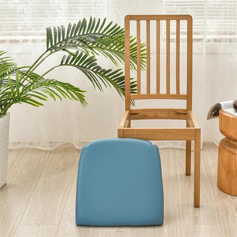 Water Repellent Dining Seat Cushion Cover Pu Leather Stretch Kitchen Chair Covers Chair Slipcover for Banquet Office El Party