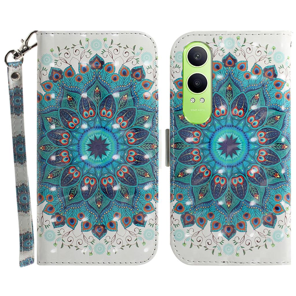 For OnePlus Nord CE4 Lite 5G/Oppo K12x 5G (China) Wallet Case 3D Pattern Print Leather Phone Cover
