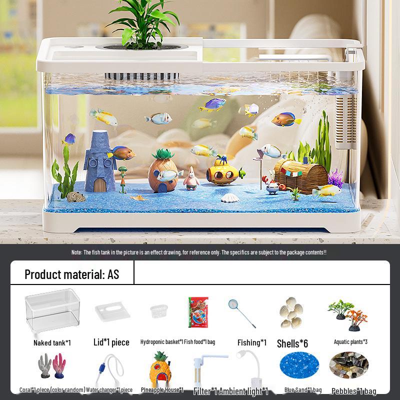 Stolní akvárium s vysokou průhledností, ekologickým filtrem a okysličováním