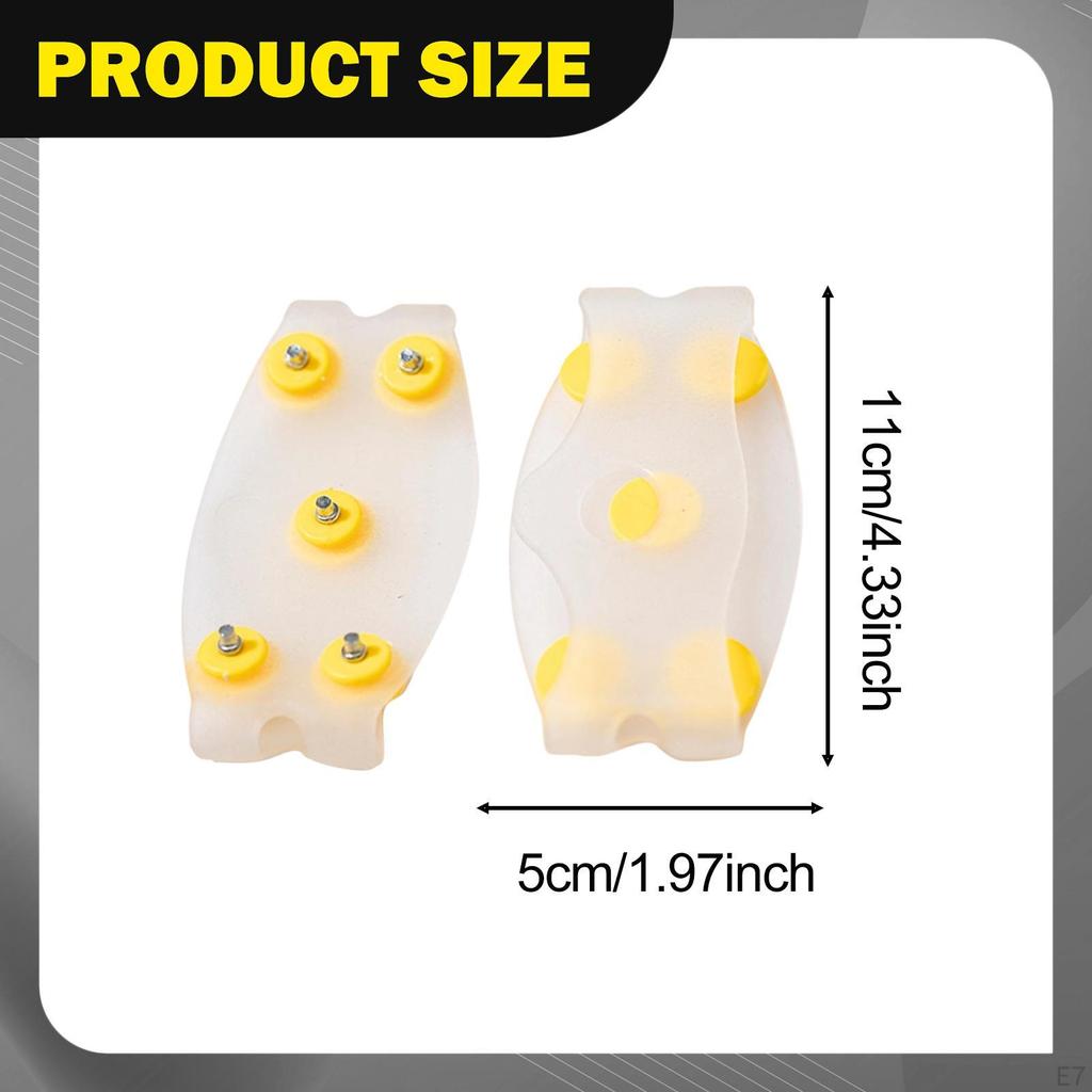 1 Pair of Shoe Spikes, 5 Claws, Anti-Slip , Universal Ice TPE And Metal, for Snowshoeing,