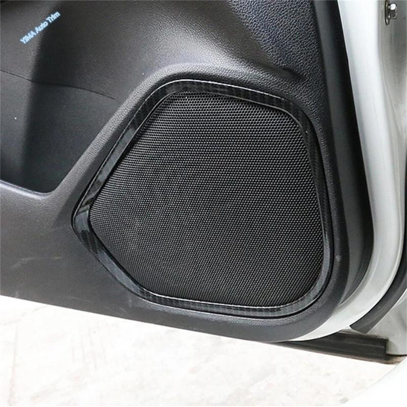 Carbon Fiber Door Handle Bowl / Door Stereo Speaker / Window Glass Lift Cover Trim For Honda FIT JAZZ 2014 - Accessories