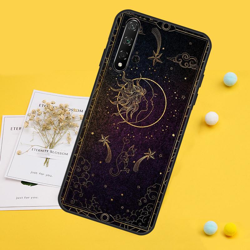 Crescent Moon Sun For Huawei Nova 7i 8i 11i 12i 12s 9 10 SE Y90 Y60 Y70 Y72 Y61 Y91 P30 P40 Lite P60 Pro Case