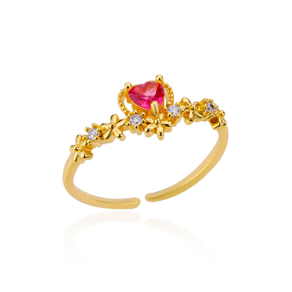 Zircon Heart Rings For Women Stainless Steel Adjustable Heart Ring Trend Wedding Jewelry anillos