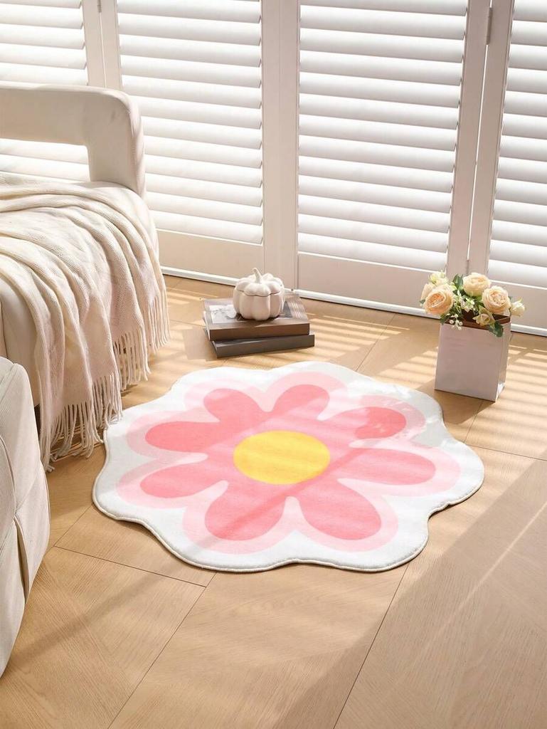 Simple Flower Round Carpet For Home Decoration Anti-Slip Mat For Living Room And Bedroom And Small Carpet For Home Areas