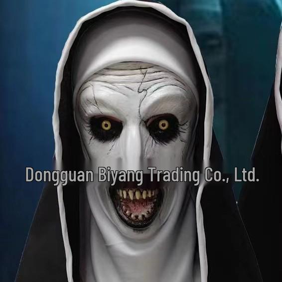 Halloween Scary Nun Latex Mask and Headdress