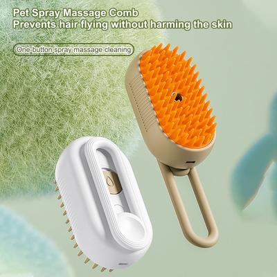 3-in-1 Pet Steam Brush for Cat One-key Spray Massage Cleaning  Prevents Flying Hair Without Hurting