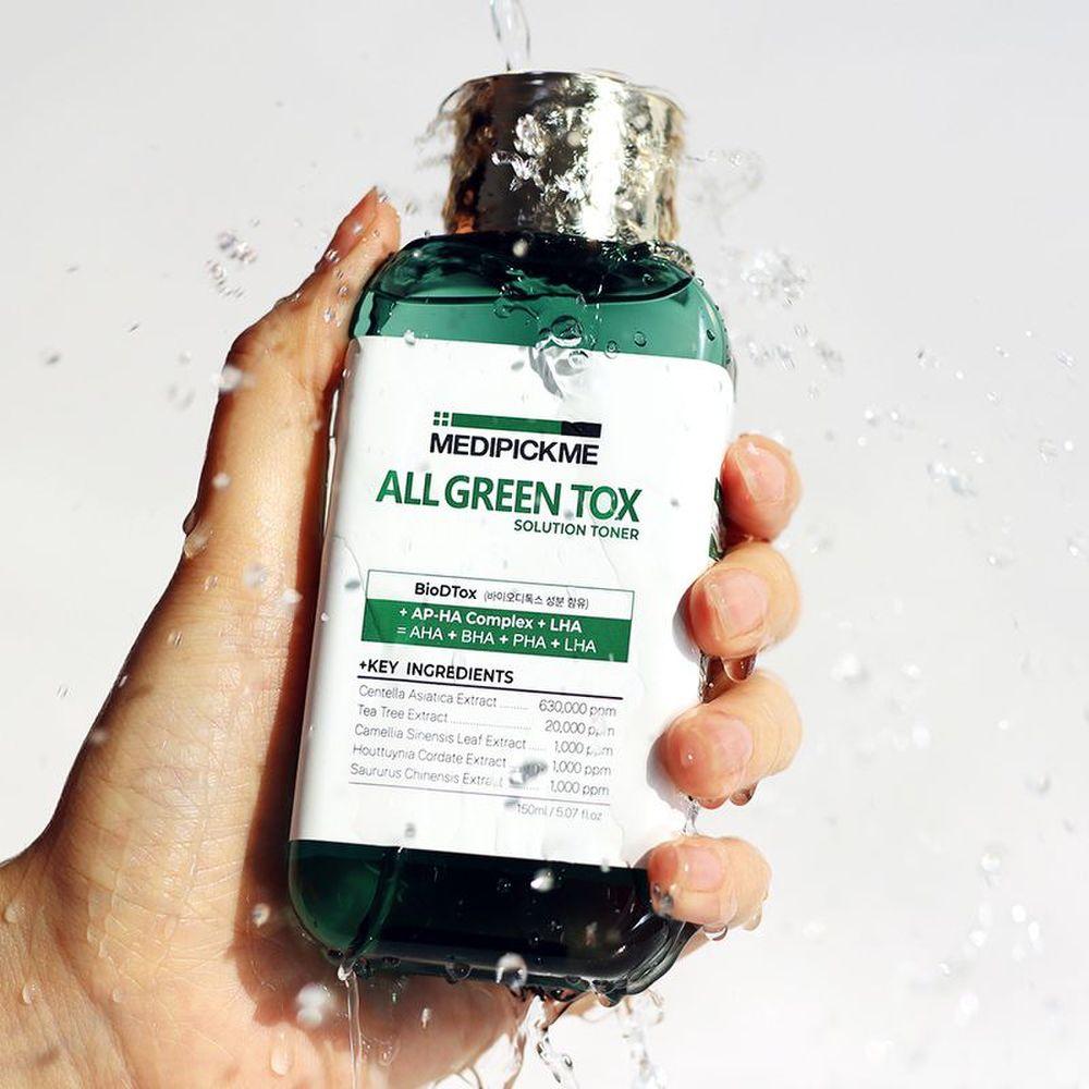 Medipickme All Green Tox Solution Toner 150ml Contains Cica Tea Tree Ingredients for Troubled Skin