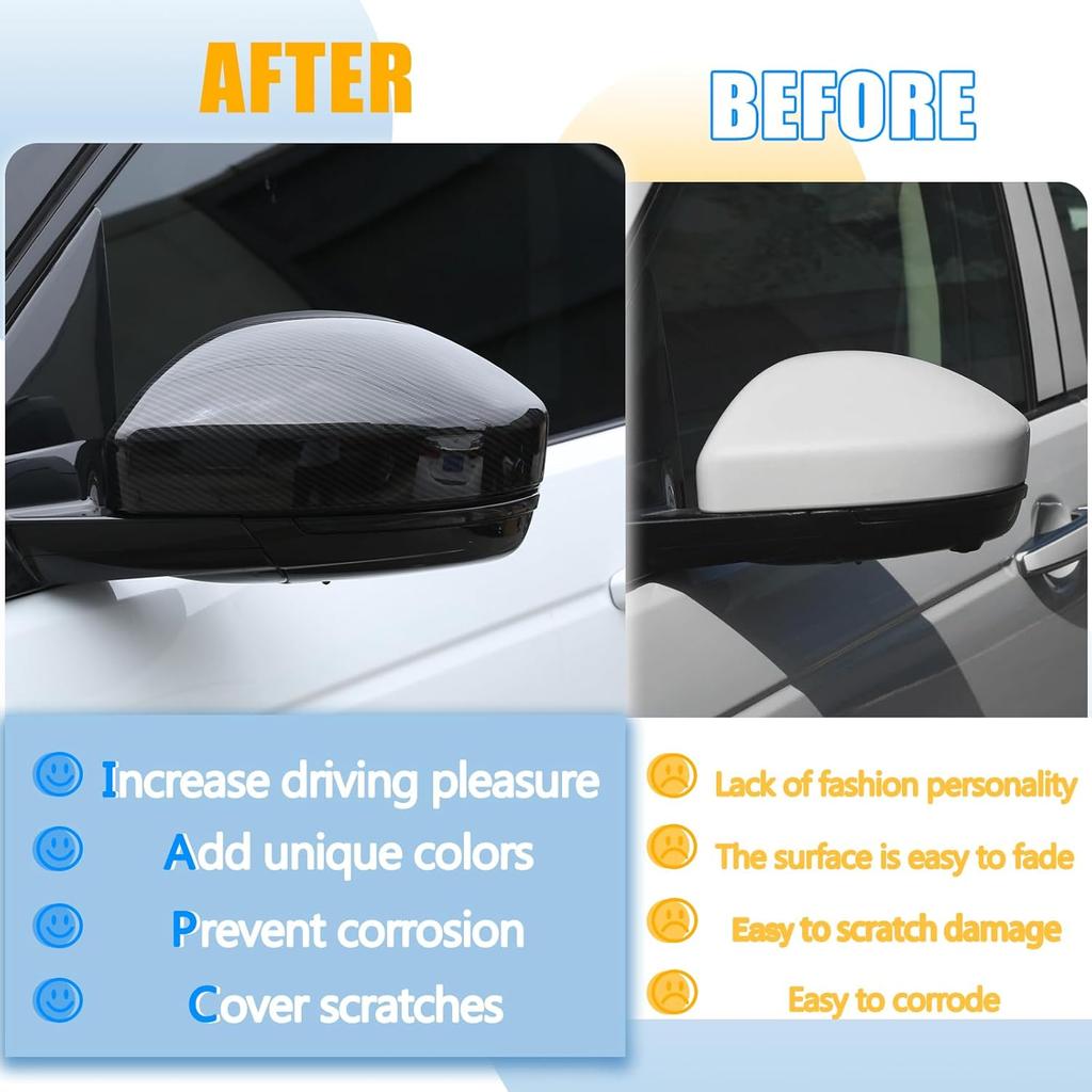 LLKUANG ABS Plastic Side Rearview Mirror Frame Cover Trim Fit for Land Rover Range Rover VELAR Evoque Discovery Sport,For Jaguar F-Pace X761 Exterior