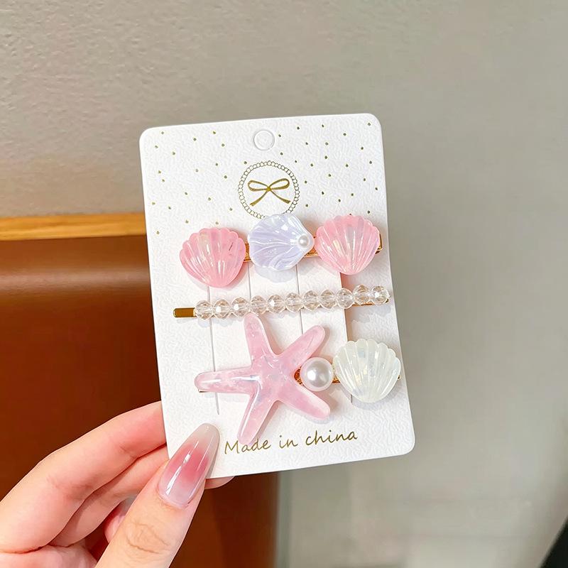 Pink 50-Piece Cute Hair Clip Set: Sweet Girly Japanese Cartoon Bangs Accessories