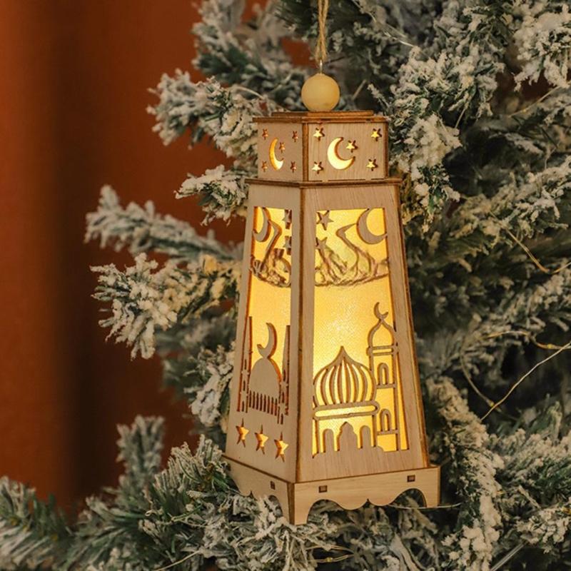 Sustainable Wooden LED Decoration For Islamic Festivals Offering Easy Installation And Versatile Use In Homes Decors Setting