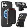 Case for iPhone 16 - TPU+Leather/PU, Black, MagSafe