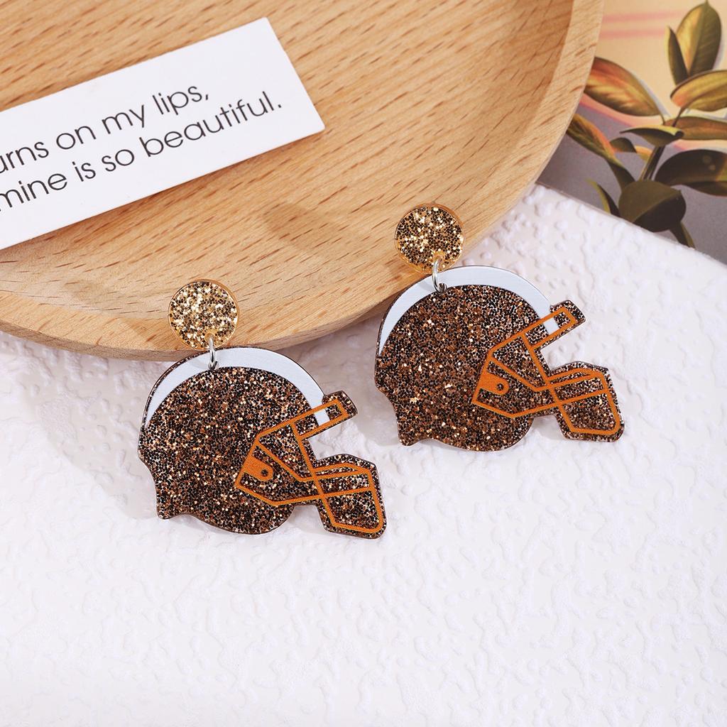 Drip Rugby Acrylic Earrings Women'S, Super Bowl Sports Wind Game Day Fashion Earrings