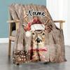 Snowy Deer Countryside Personalized Name Blanket Gift Customizable Blanket Soft Warm Cozy for Seaside Bedding Chair Living Room Ideal for All Seasons
