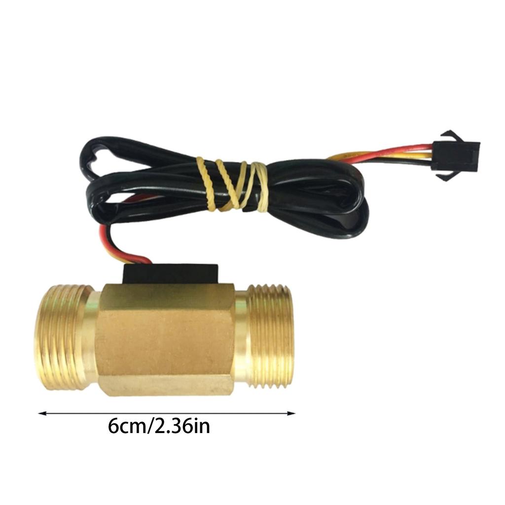 Hall-Effekt Wasserflusssensor Zähleranzeige Durchflussmesser G3/4 DN20 Außengewinde Messing - 1-30L/min