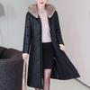 Winter Woman Faux Sheepskin Coats Hooded Elegant Thick Warm Winter Long Parkas Female Leather Jacket