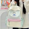 Schoolbag New ins Cartoon Puppy Backpack for Junior High School Students Large Capacity Fashion Versatile Plaid Lightweight Campus Backpack
