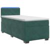 Box Spring Bed with Mattress and LED Dark Green 80 X 200 Cm Velvet