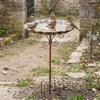 5-Pronged Base Iron Bird Bath Feeder Retro Standing Bird Bath Bird Water Drinker  Porch