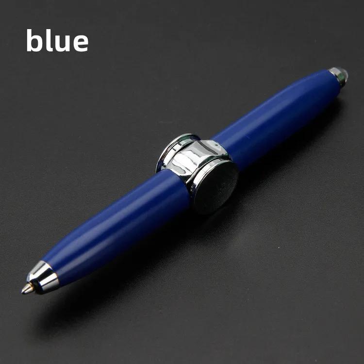 Multi-Functional Gyro Pen Decompression Finger Rotation Toy Fidget Spinner LED Light Ballpoint Pen Metal Gyro Pen Gift