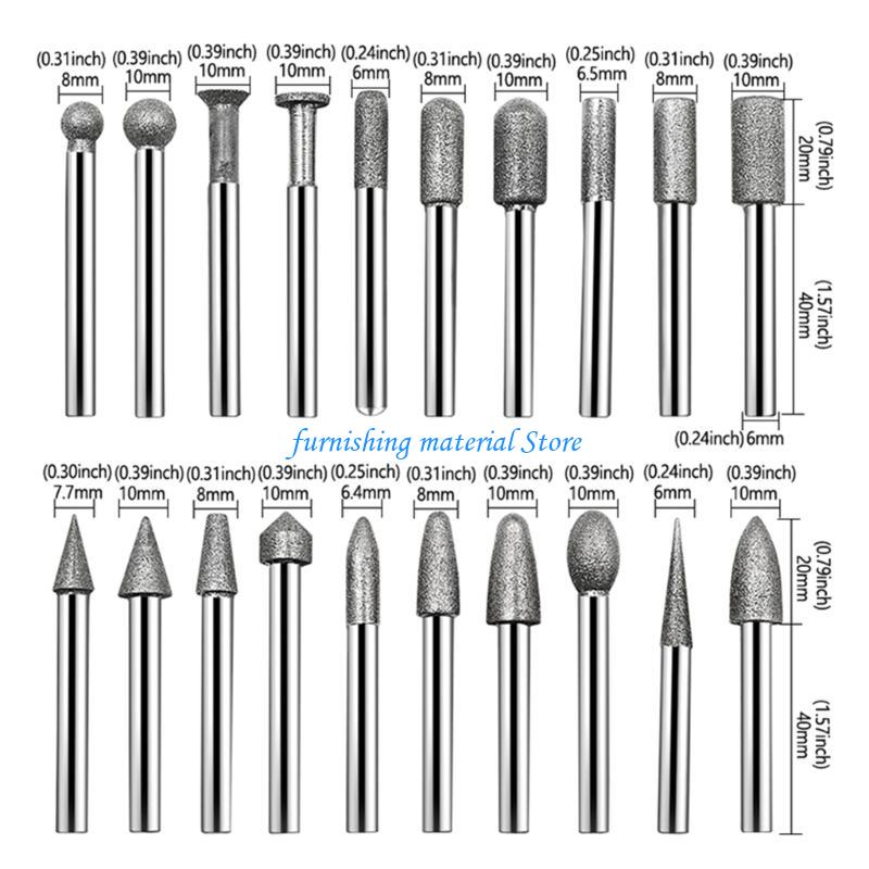 Y5GD 20Piece/set Grinding Burr Drill Bits Shank Grinding Head Burr Set For Grinding