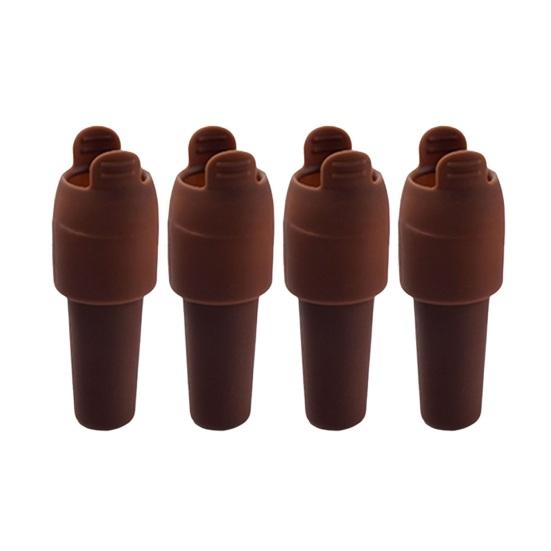 Yousheng 4Pcs Silicone Wine Stopper with Handle Leak-proof Food Grade Universal Beer Champagne Glass Bottle Sealer Sealing Cover Kitchen Supplies