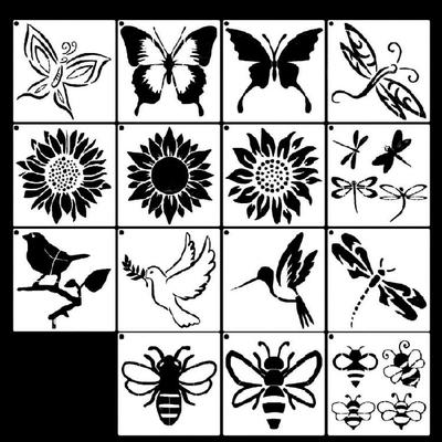 15 Pezzi Maschere Pittura Farfalle Riutilizzabili in PET Stencil per Disegno per Segni in Legno Scrapbooking Pittura Decorazione Murale