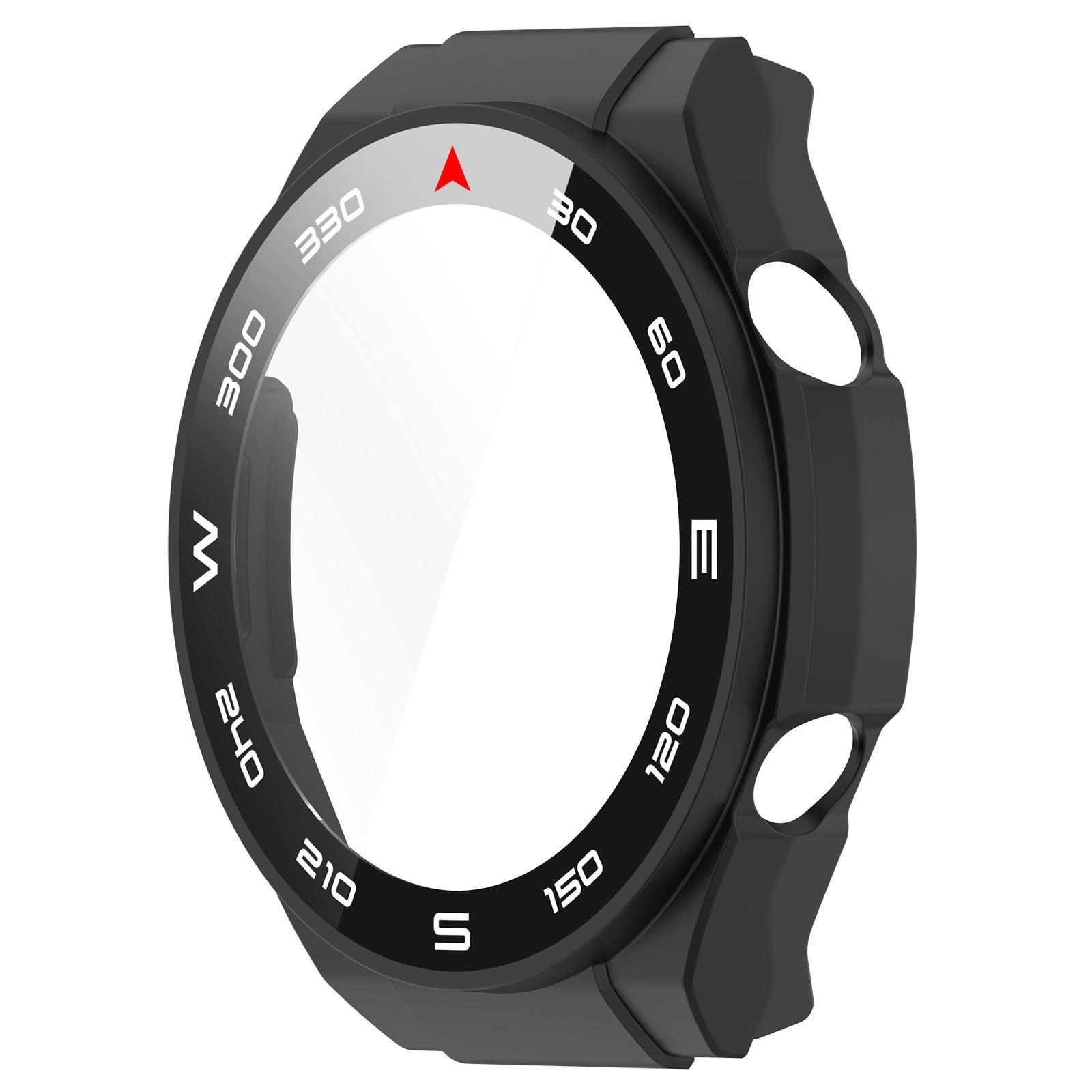 

Чехол из закаленного стекла с полной защитой для смарт-часов Huawei Watch Ultimate Защитная пленка для экрана для Huawei Watch Ultimate чехол для часов For Watch Ultimate чёрный