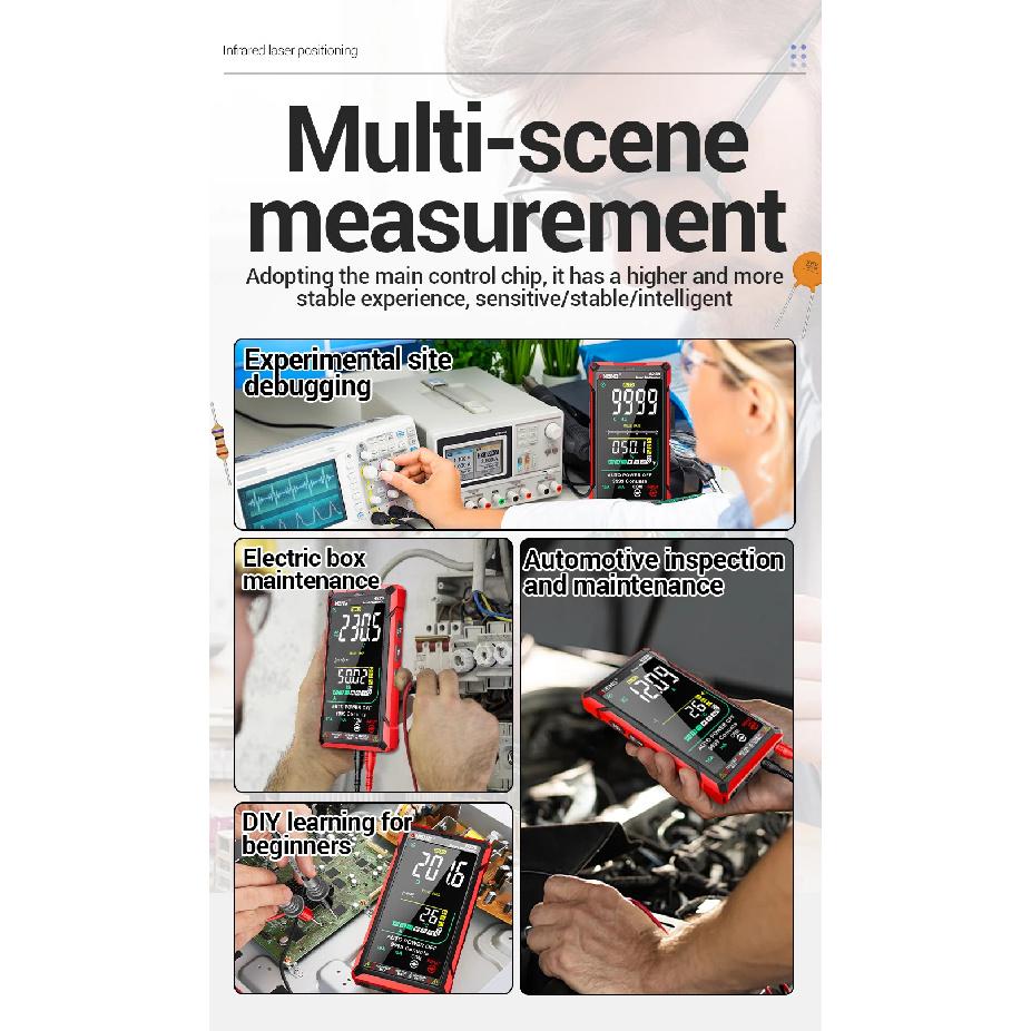 ANENG 622B Multi Functional Multimeter PT1005B Probe Wire Set Temperature Frequency Duty Cycle Detection and Maintenance Tool
