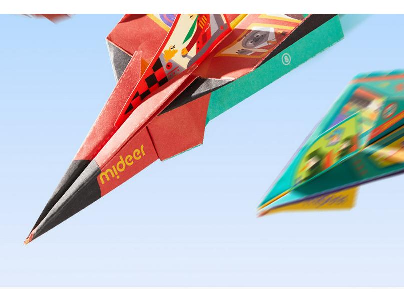 Mideer My Little Origami Airplane: 3D Educational Toy for Kids, Ages 2+, Includes Paper Cutting Book for Crafting