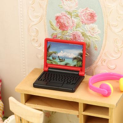 1/12 Dollhouse Office Computer Toys Dollhouse Laptop Model Dolls House Decoration Accessories
