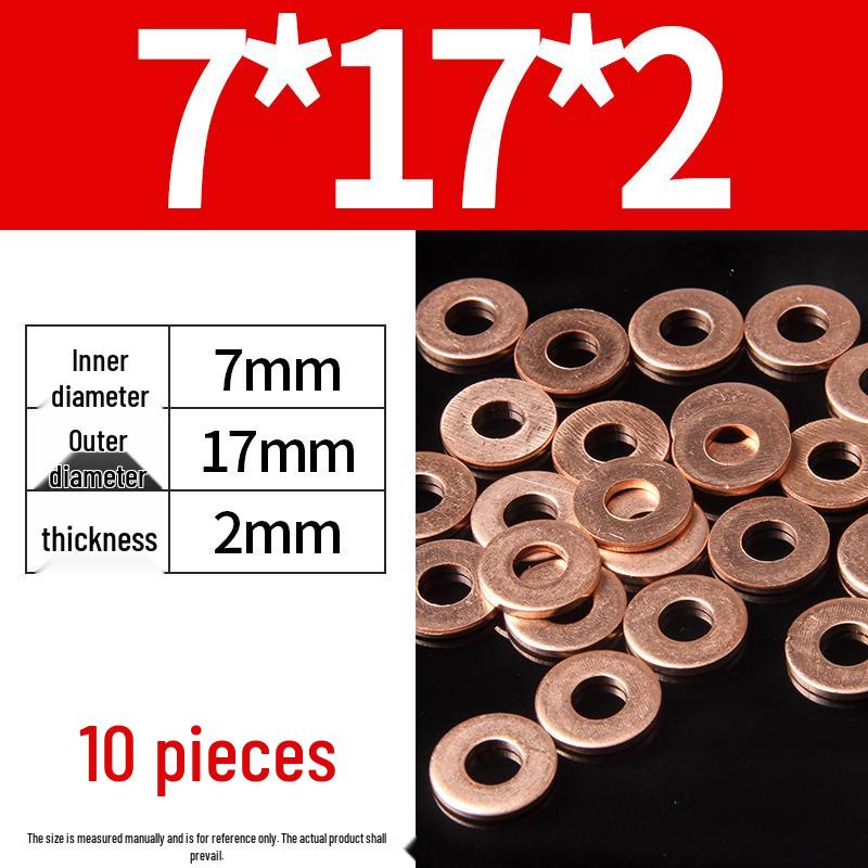 2mm Pure Red Copper Sealing Ring Marine Instrument Flat Washer