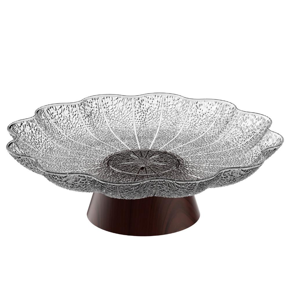 Large Capacity Pedestal Fruit Bowl Plastic Dried Fruit Plate Modern Fruit Display Stand Dessert