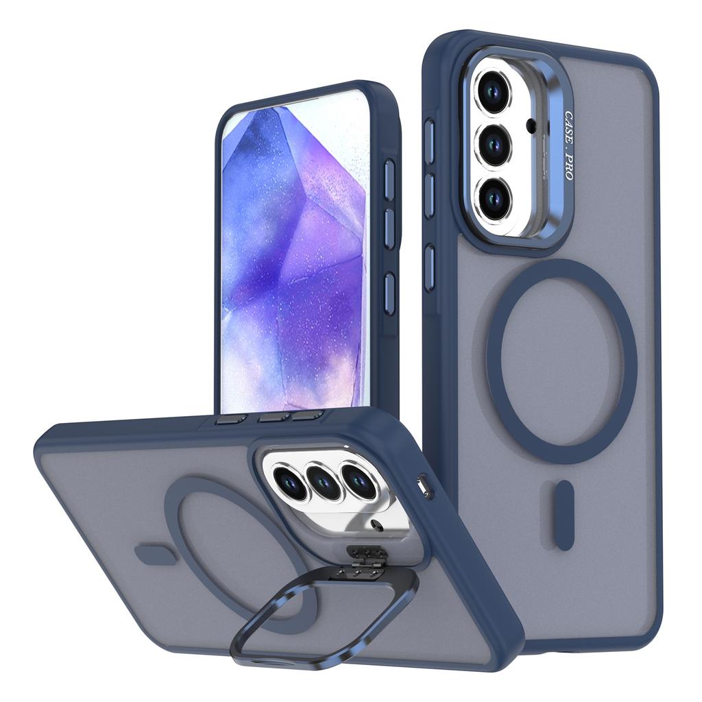 Für Samsung Galaxy A55 5G Magnetische Hülle Faltbarer Ständer Mattes PC + TPU Handyhülle