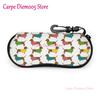Portable Eyewear Case Dachshund Dogs And Bones Sunglasses Soft Case Glasses Box with Lanyard Zipper Eyeglass Case