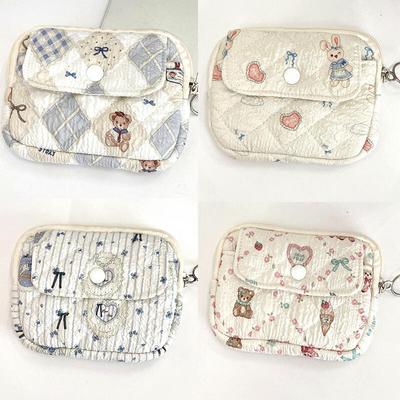 Fleur Quilted Mini Storage Quilted Wallet Zipper Pouch