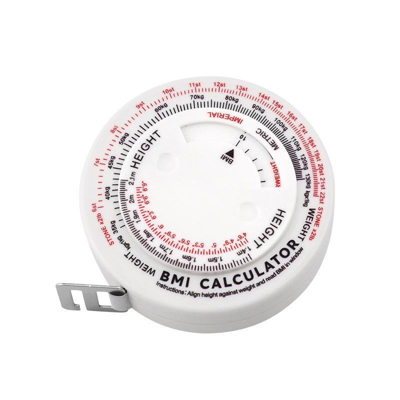 1.5m BMI Health Tape Measure: Retractable, Double-Sided Plastic Circumference Tape with BMI Scale