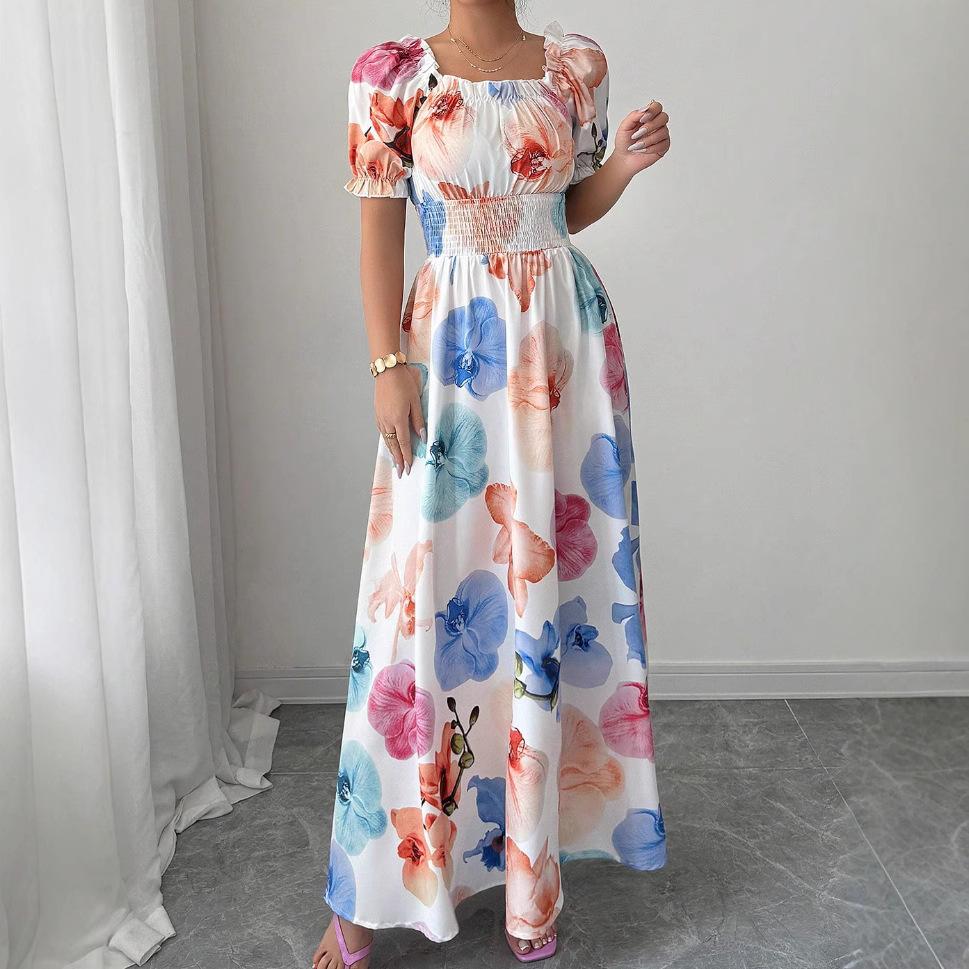 European and American Summer Women's Clothing New Printed Long Dress Dress