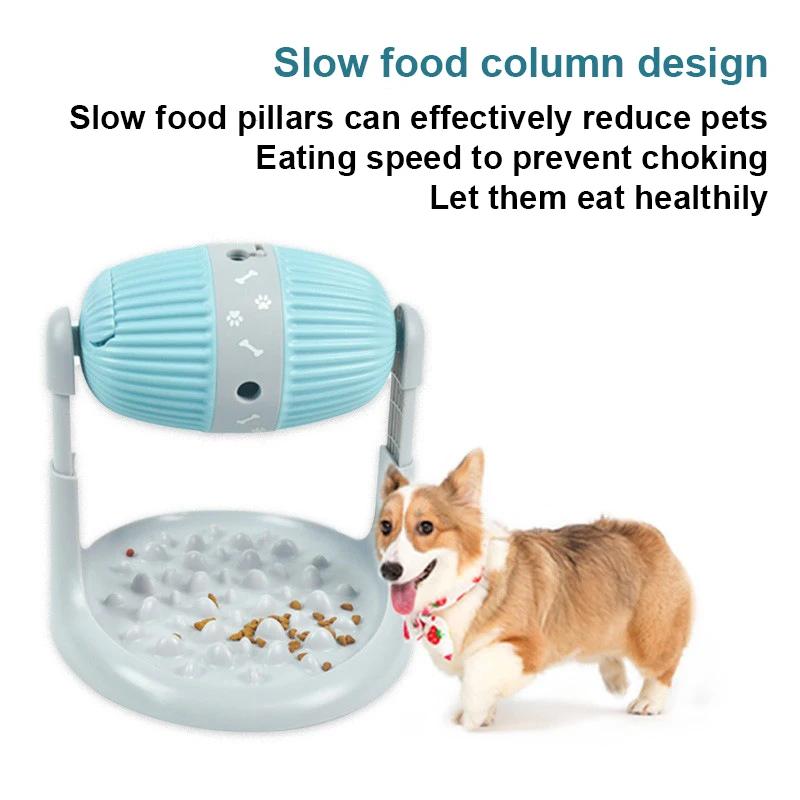 Pet Feeder Fun Dog Toy Drum Leakage Ball Cat Slow Food Bowl Healthy Diet Adjustable Height Durable Multifunctional Pet Supplies