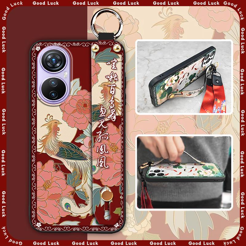 Dirt-resistant Wrist Strap Phone Case For Blackview A200 Pro Protective For Mom Soft case Shockproof Chinese style Ring