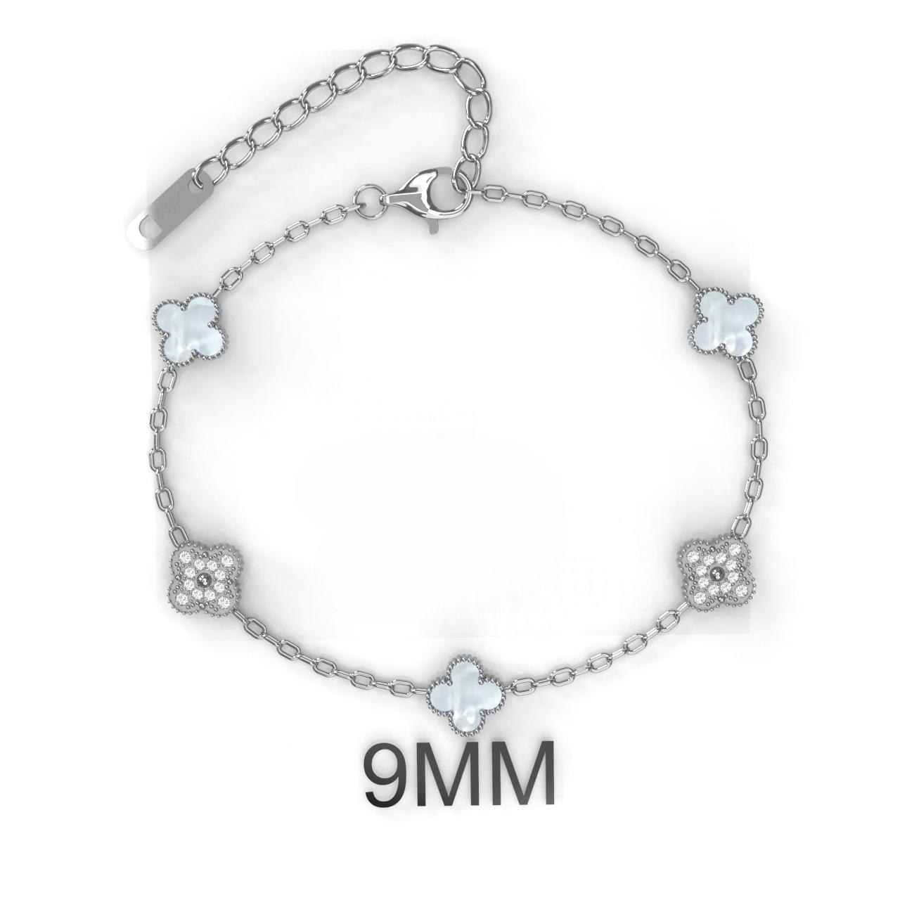 

Браслет-четырехлистный цветок 9 мм, браслет из титановой стали с 18-каратным покрытием, не теряет цвет, можно купаться