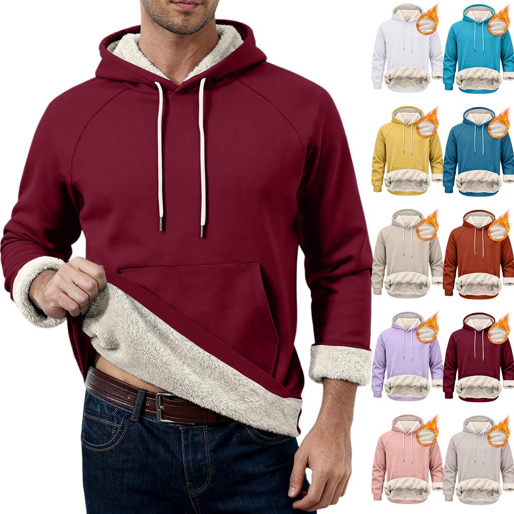Men's Casual Long-Sleeve Fleece Hoodie With Pockets