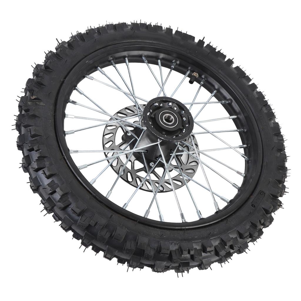 14 Inch Front Wheel Assembly 60 100 14 2.5 14 Tire Inner Tube 15mm Rim Axle with Brake Rotor for 125 140 150 160cc Pit