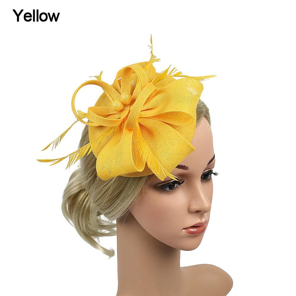Feather Fascinator Caps Mesh Makeup Prom Elegant Hair Accessories  Women