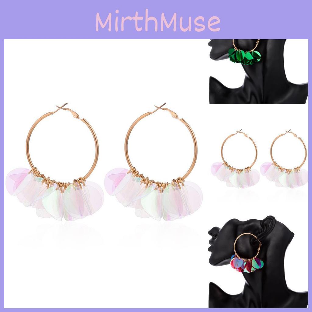 Sequin Colorful Flower Earrings In Alloy For Trendy And Creative Style