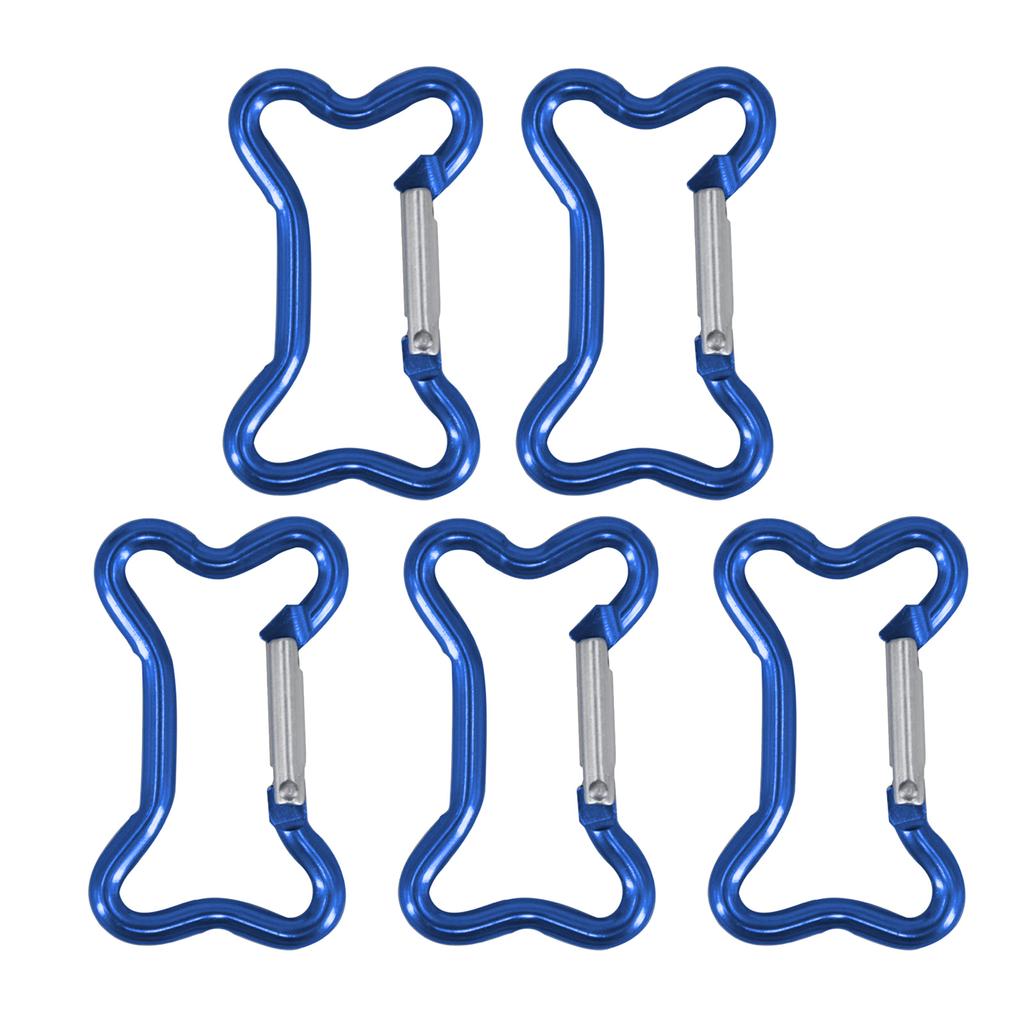 5Pcs Aluminum Alloy Bone Shape Spring Clasps Snap Hook Clip Carabiner Keychains Bag Clip Hook Buckle Connectors