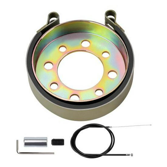 

Compatible with 212cc Predator Karting Accessories: 4-inch Brake Band, Drum, Pin, Cable As shown in picture
